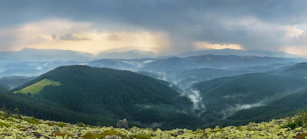 Rainy mountain landskape