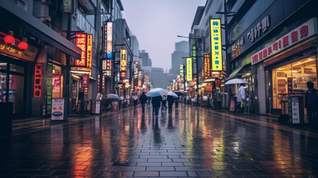 写真 雨の夜 アジア・ストリート・シティ