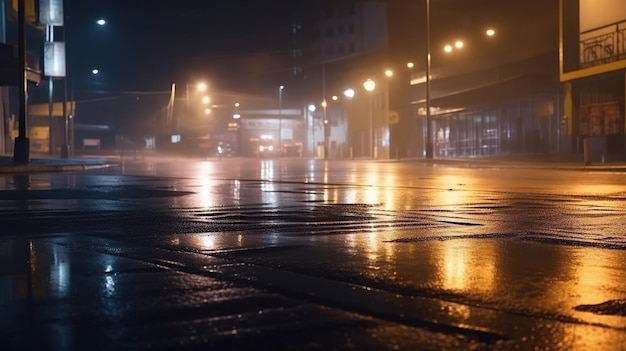 都会の雨の夜