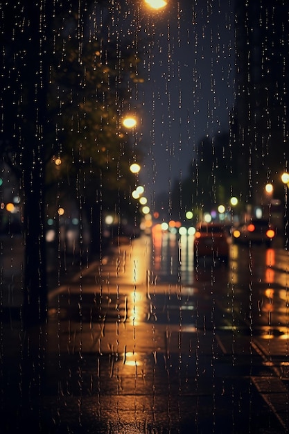 A rainy night in the city