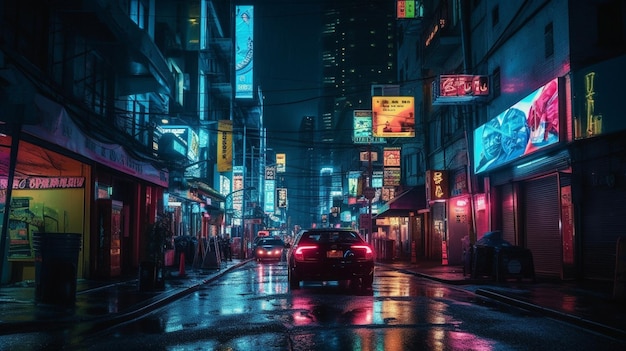 A rainy night in korea.