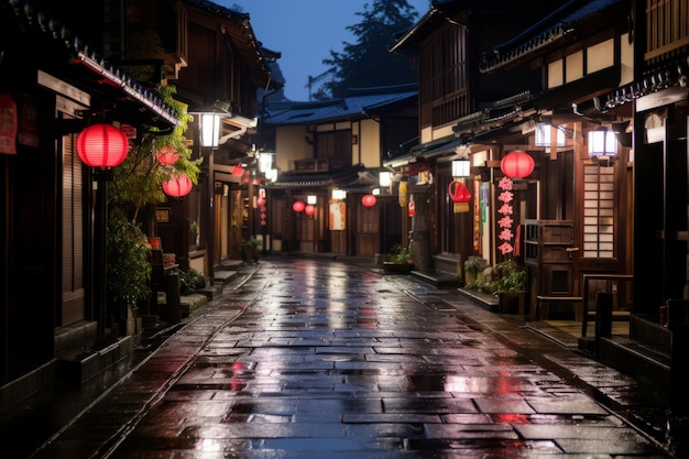 a rainy night in kyoto japan