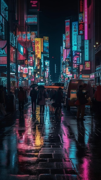 도쿄의 비오는 밤