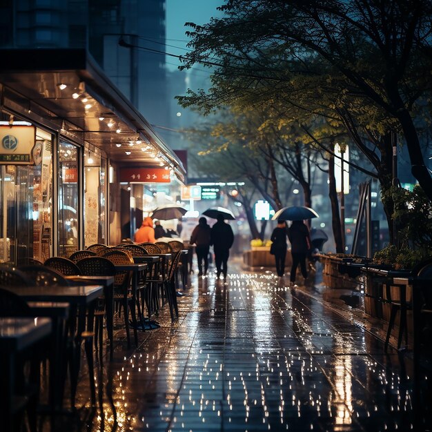 Photo rainy night