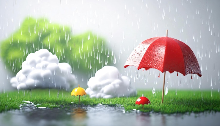 Photo rainy season elements 3d clipart