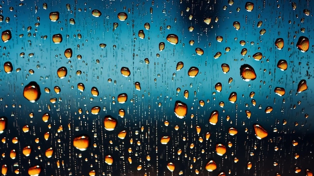 Rainy weather and drops of water