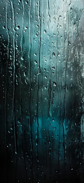 A rainy window with a dark background