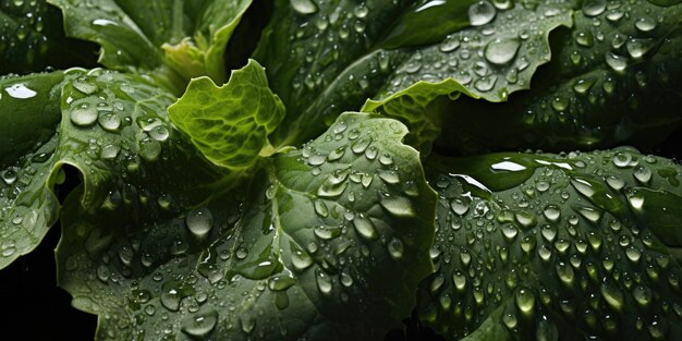 Rainy Wonderland Floral Background with Water Droplets