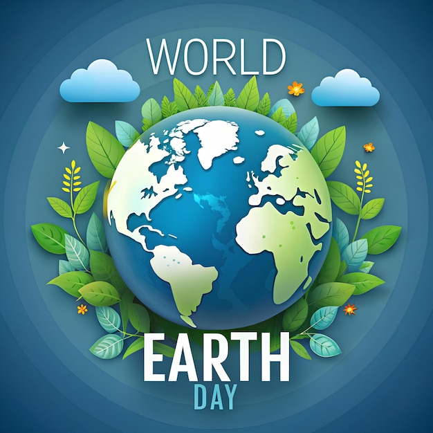 Photo raise environmental awareness on world earth day graphic design