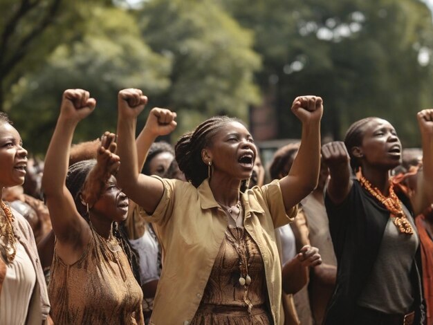 Foto pugni alzati nella celebrazione del 19 giugno e della giornata di liberazione africana