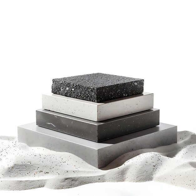 Photo raised square francium product stand with a natural and weathered f isolated minimal layout idea