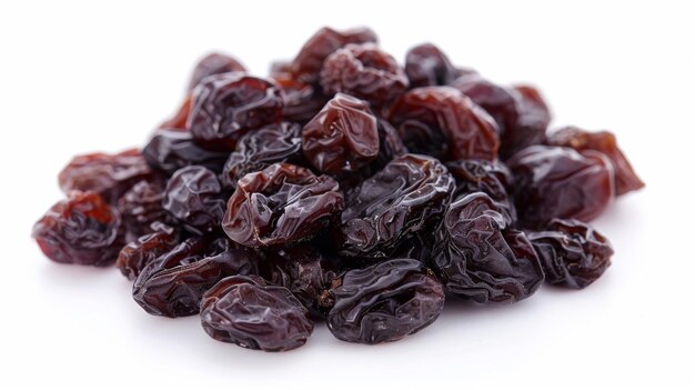 Photo raisin bliss on white background