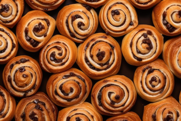 Raisin Roll Snail Raisin Pastry Sweet Cinnamon Bun Danish Bakery Swirl Pastries Many Christmas