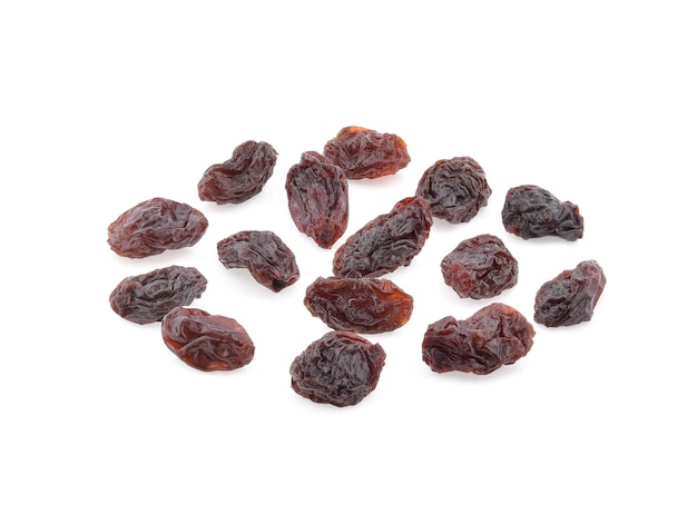 Raisins isolated on white background