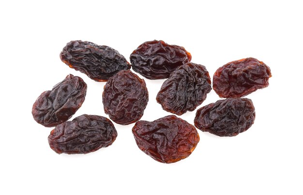 Raisins isolated on white background