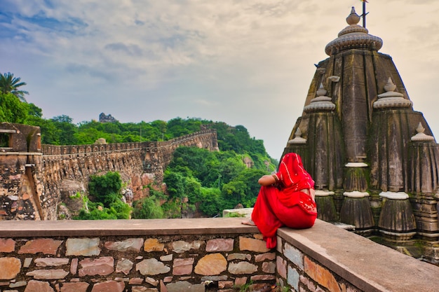 Rajasthani people at Chittorgarh Fort Rajasthan India