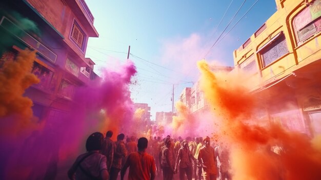 RajasthanIndia 03212019 photo of Holi the Hindu festival of colours