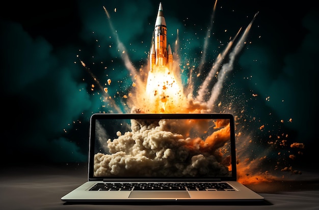 raket komt uit laptopscherm generatieve ai