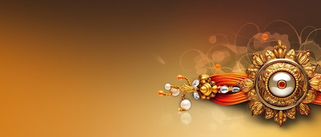 Photo rakhi festival background design with creative rakhi illustration ai generated