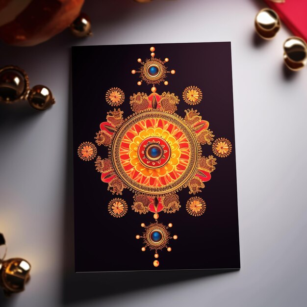 Rakhi Festival Background Design with Creative Rakhi Illustration Ai Generated