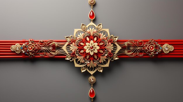 Rakhi Hanging on White Background Realistic and Detailed