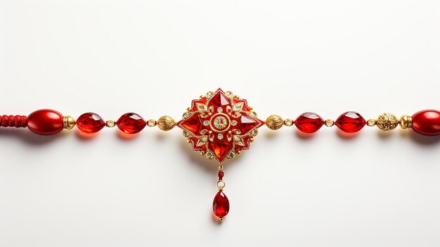 Rakhi Hanging on White Background Realistic and Detailed