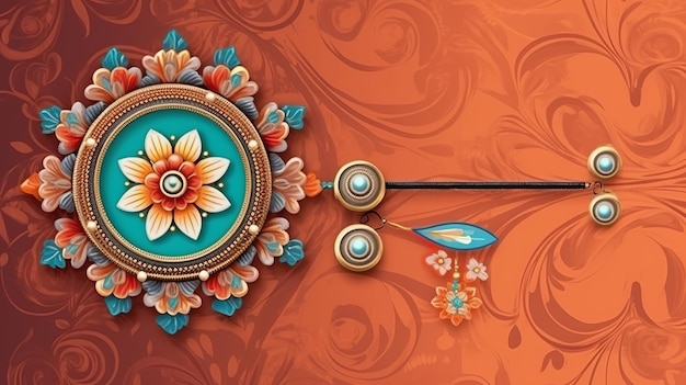 Rakhi isolated illustration for Raksha Bandhan Generative Ai