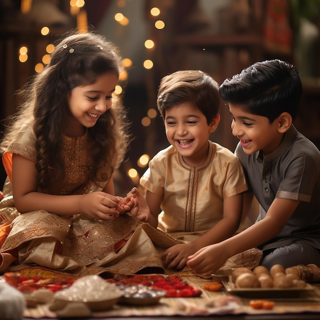 Raksha Bandhan Broer en zuster Pooja op Bhai Dooj