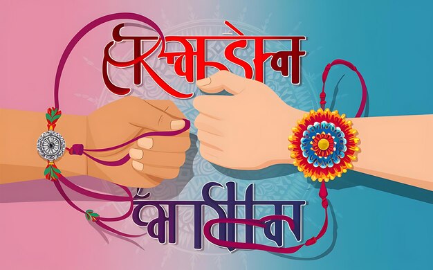 Foto illustrazione piatta di raksha bandhan