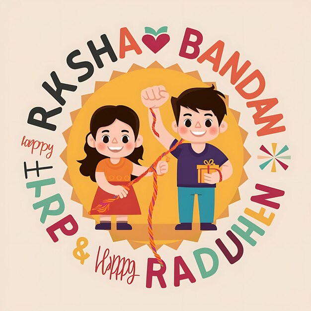 Foto illustrazione piatta di raksha bandhan