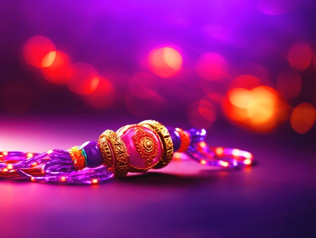 Raksha bandhan rakhi background with bokeh effect and blank space for text