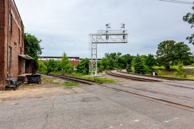 Foto raleigh north carolina de vs, zuidelijke treinwerf van norfolk