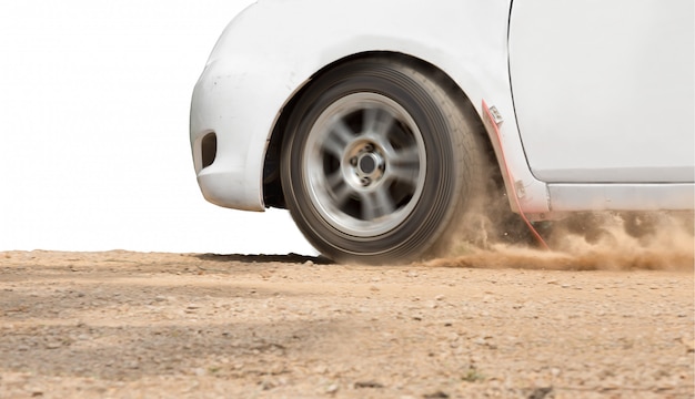 Rally car snelheid in onverharde weg