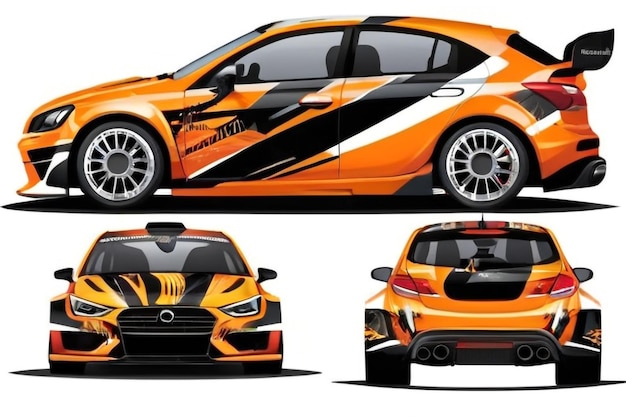 Rally car wrap vector designs abstract livery for vehicle vinyl branding background
