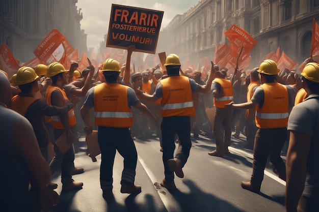 Foto rally per i diritti dell'attivismo della festa del lavoro