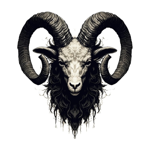 Photo ram aries goat dac zodiac horoscope astrology twelve metaphysical sectors tattoo print