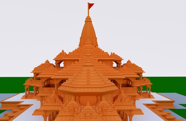 Photo ram mandir high resolution 3d render