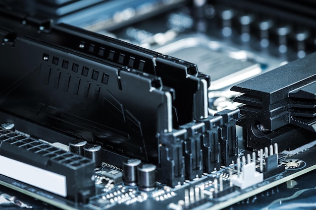 Premium Photo Ram Memory Installed In Computer Motherboard Slots premium-photo-ram-memory-installed-in-computer-motherboard-slots