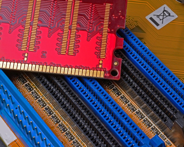 Photo ram modules on the motherboard