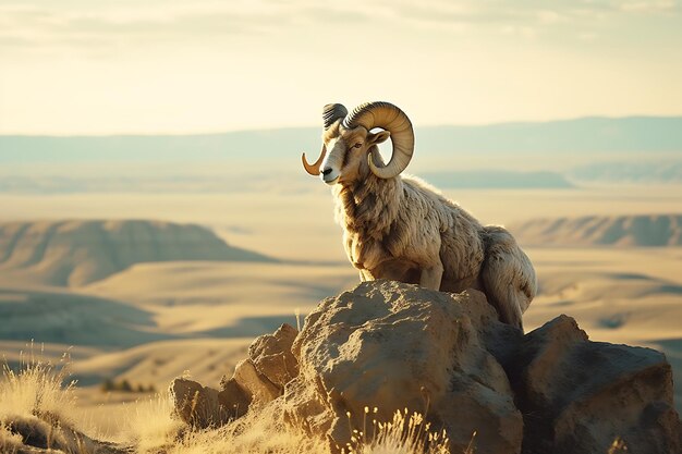 Ram surveying its territory from a high vantage