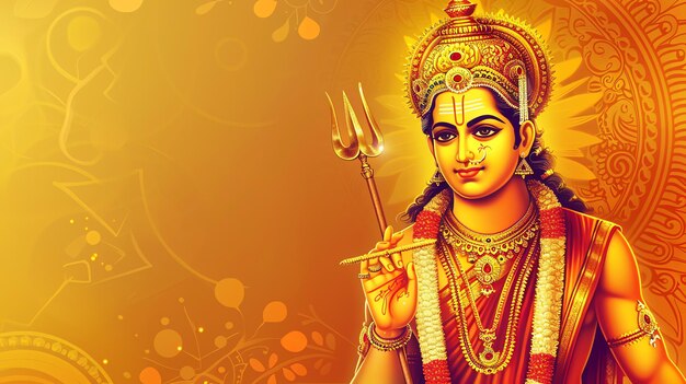 Rama Navami background with Hindu God Rama background