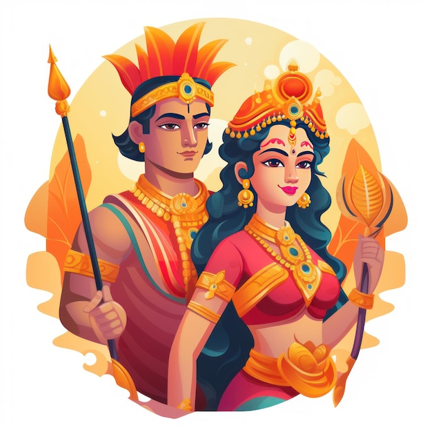 Rama and Sita icon for the Diwali