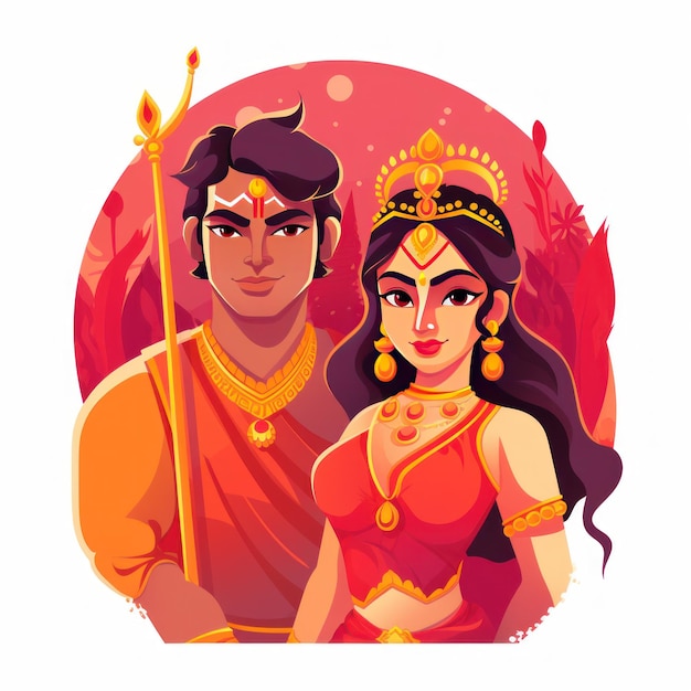 Rama and Sita icon for the Diwali