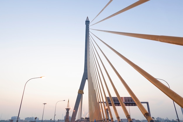 Rama VIII Bridge in the morning