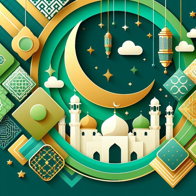 Ramadan achtergrond met moskee