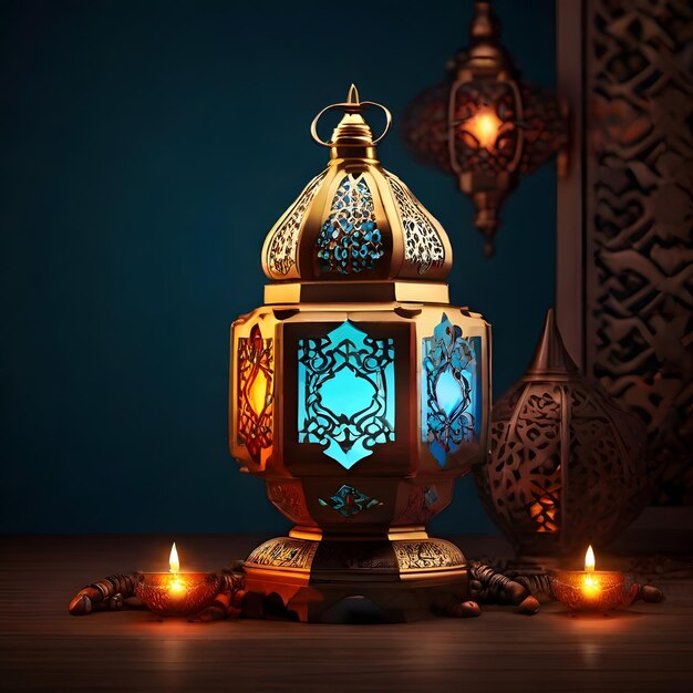 Photo ramadan arabic beautiful style lamp