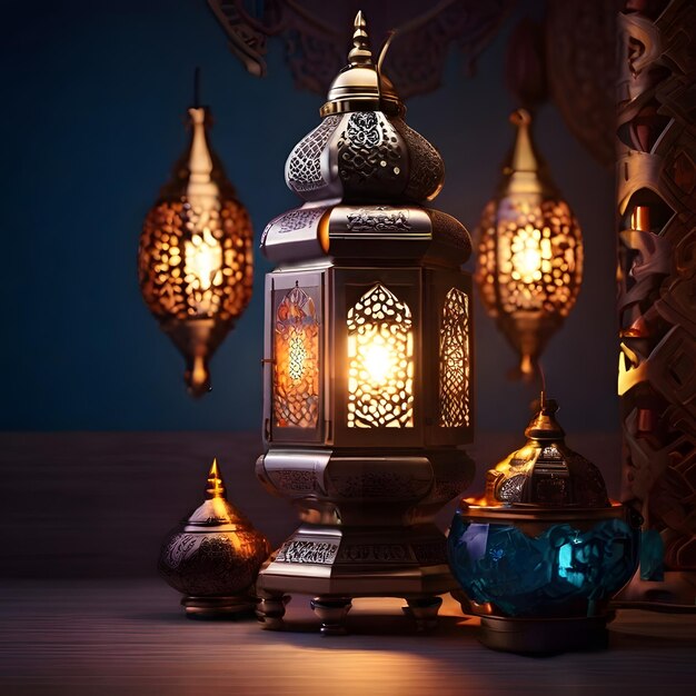 Photo ramadan arabic beautiful style lamp