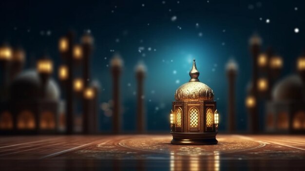 Ramadan background with copy space Generative AI