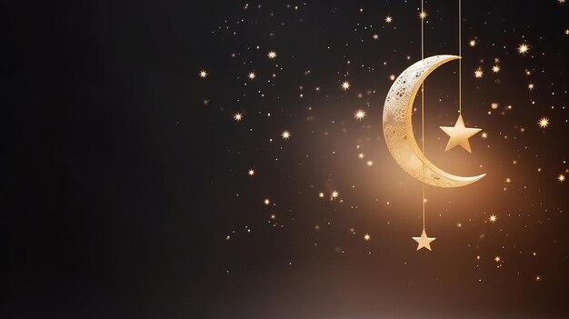 Ramadan background with moon Illustration AI GenerativexA