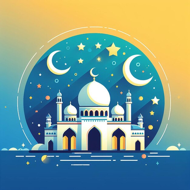 Ramadan background with mosque